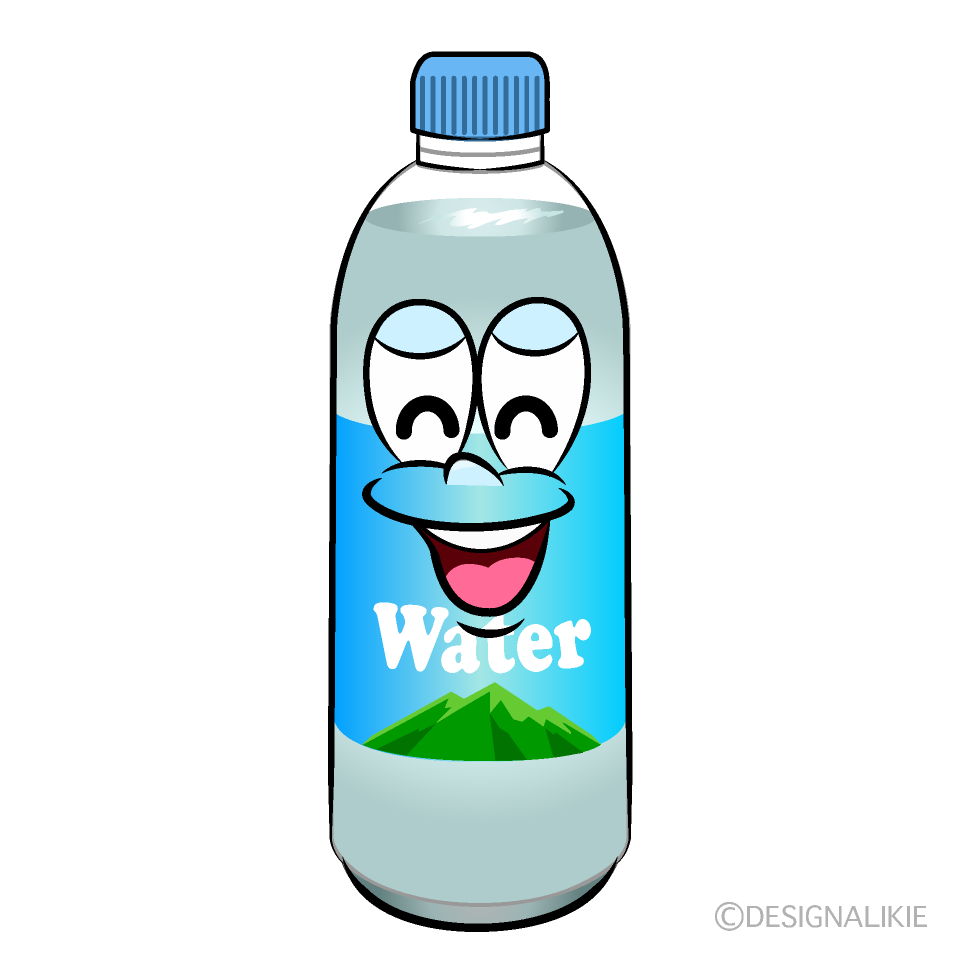 Smiling Water Bottle Cartoon Character Image