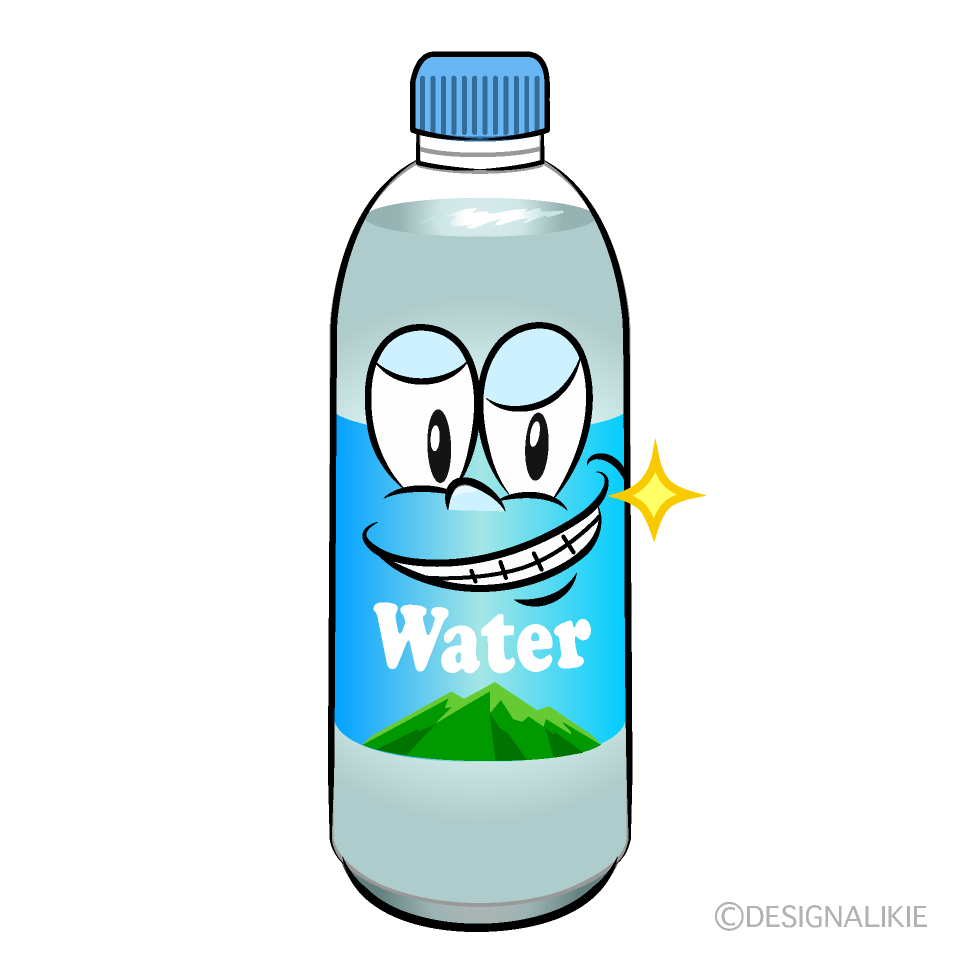 Grinning Water Bottle Cartoon Character Image