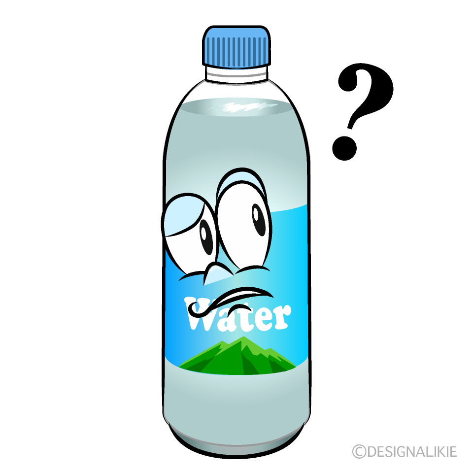Thinking Water Bottle Cartoon Character Image