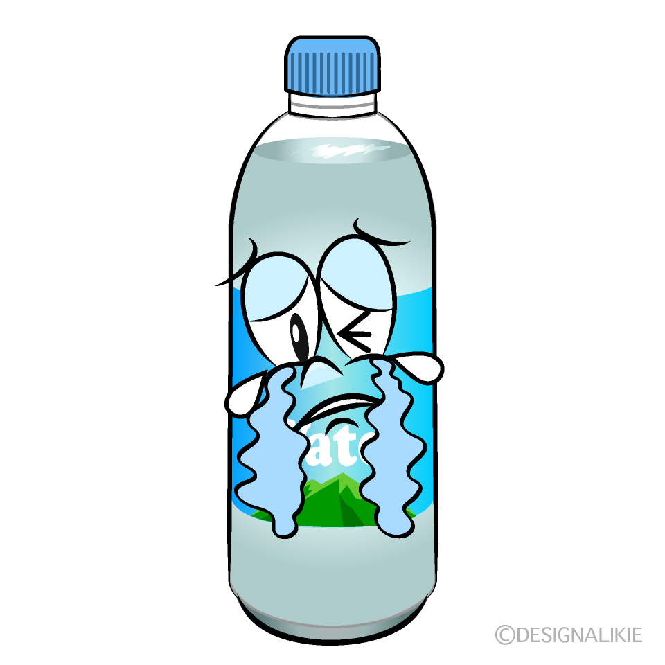 Crying Water Bottle Cartoon Character Image