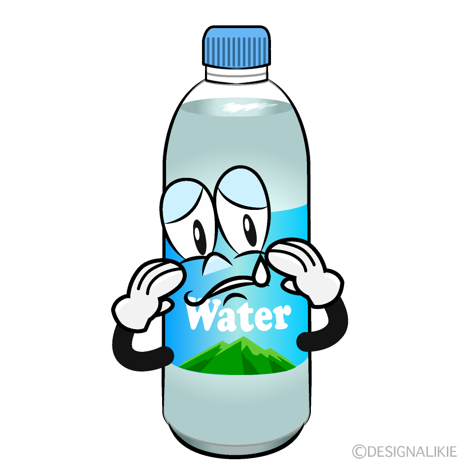 Sad Water Bottle Cartoon Character Image