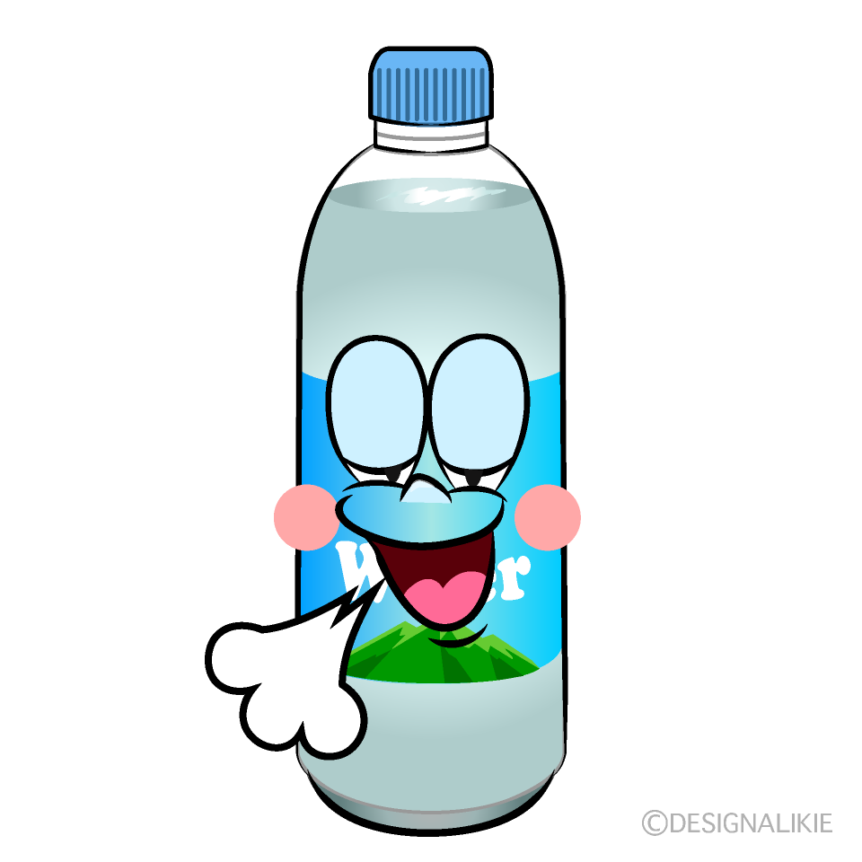 Relaxing Water Bottle Cartoon Character Image
