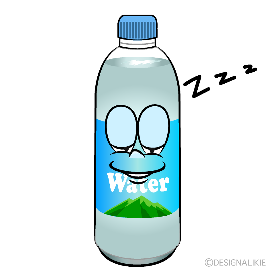 Sleeping Water Bottle Cartoon Character Image