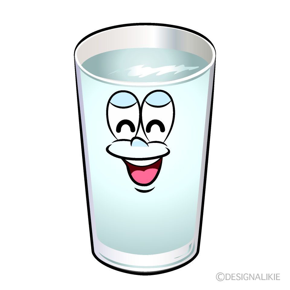 Smiling Water Glass Cartoon Character Image