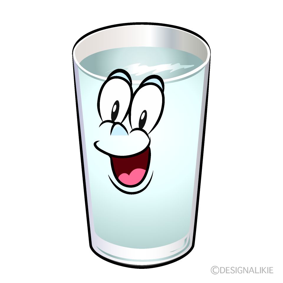 Surprising Water Glass Cartoon Character Image