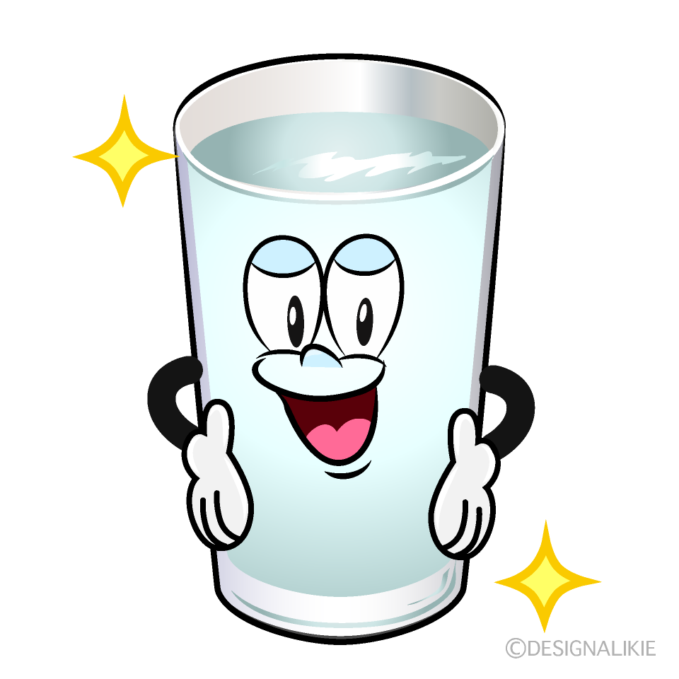 Glitter Water Glass Cartoon Character Image