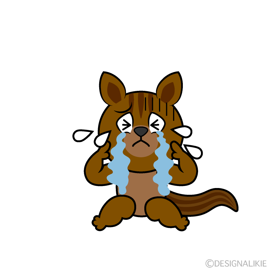 Crying Squirrel Cartoon Character Image