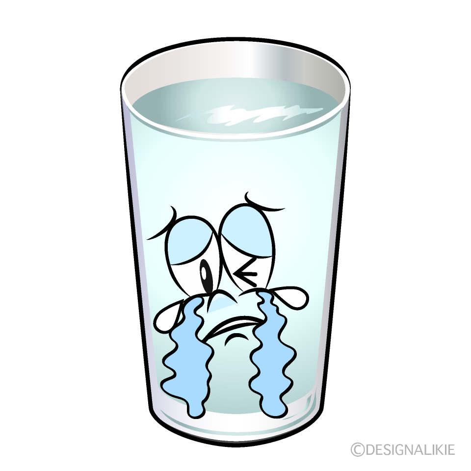 Crying Water Glass Cartoon Character Image
