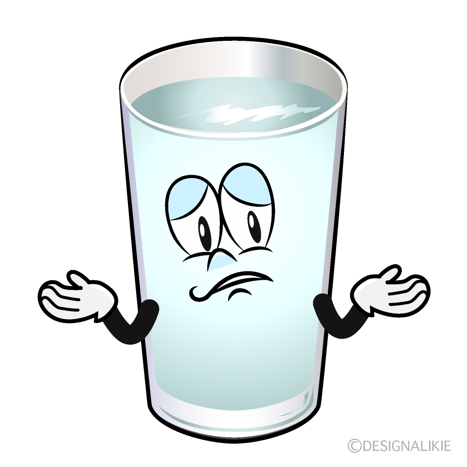 Troubled Water Glass Cartoon Character Image