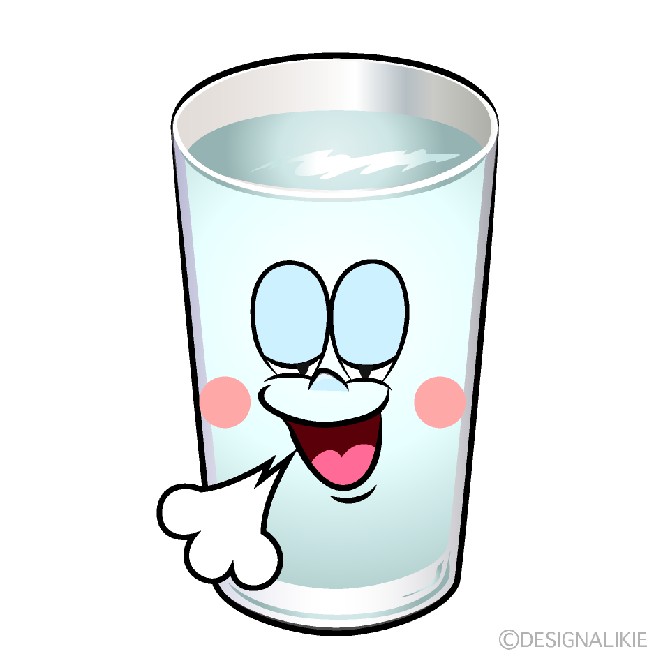 Relaxing Water Glass Cartoon Character Image