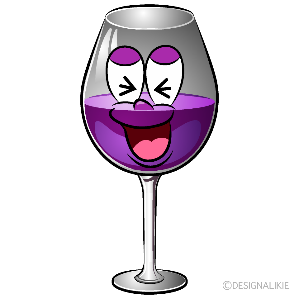 Laughing Wine Glass Cartoon Character Image