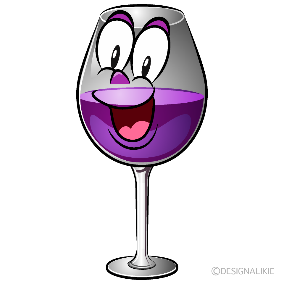 Surprising Wine Glass Cartoon Character Image