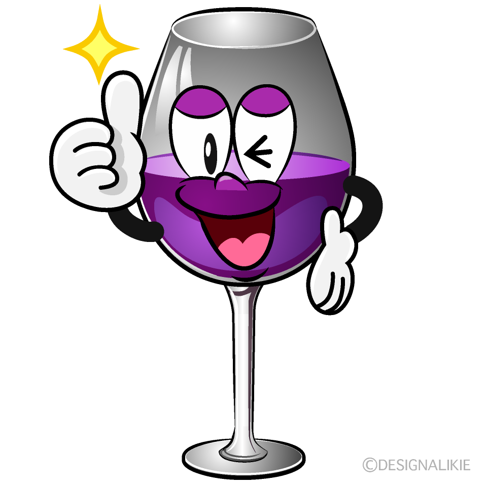 Thumbs up Wine Glass Cartoon Character Image