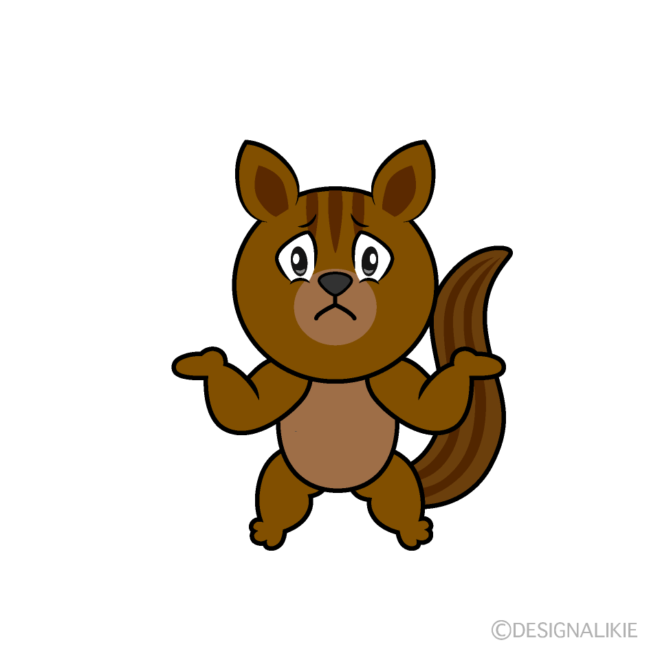 Troubled Squirrel Cartoon Character Image