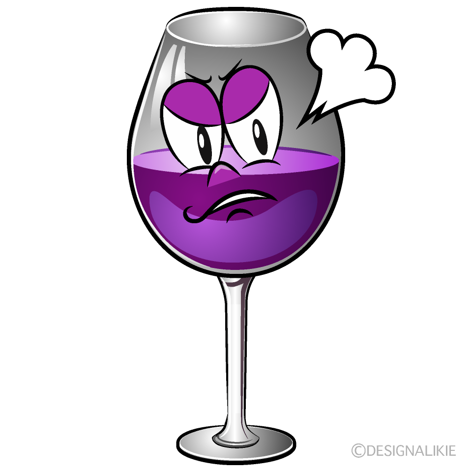 Angry Wine Glass Cartoon Character Image