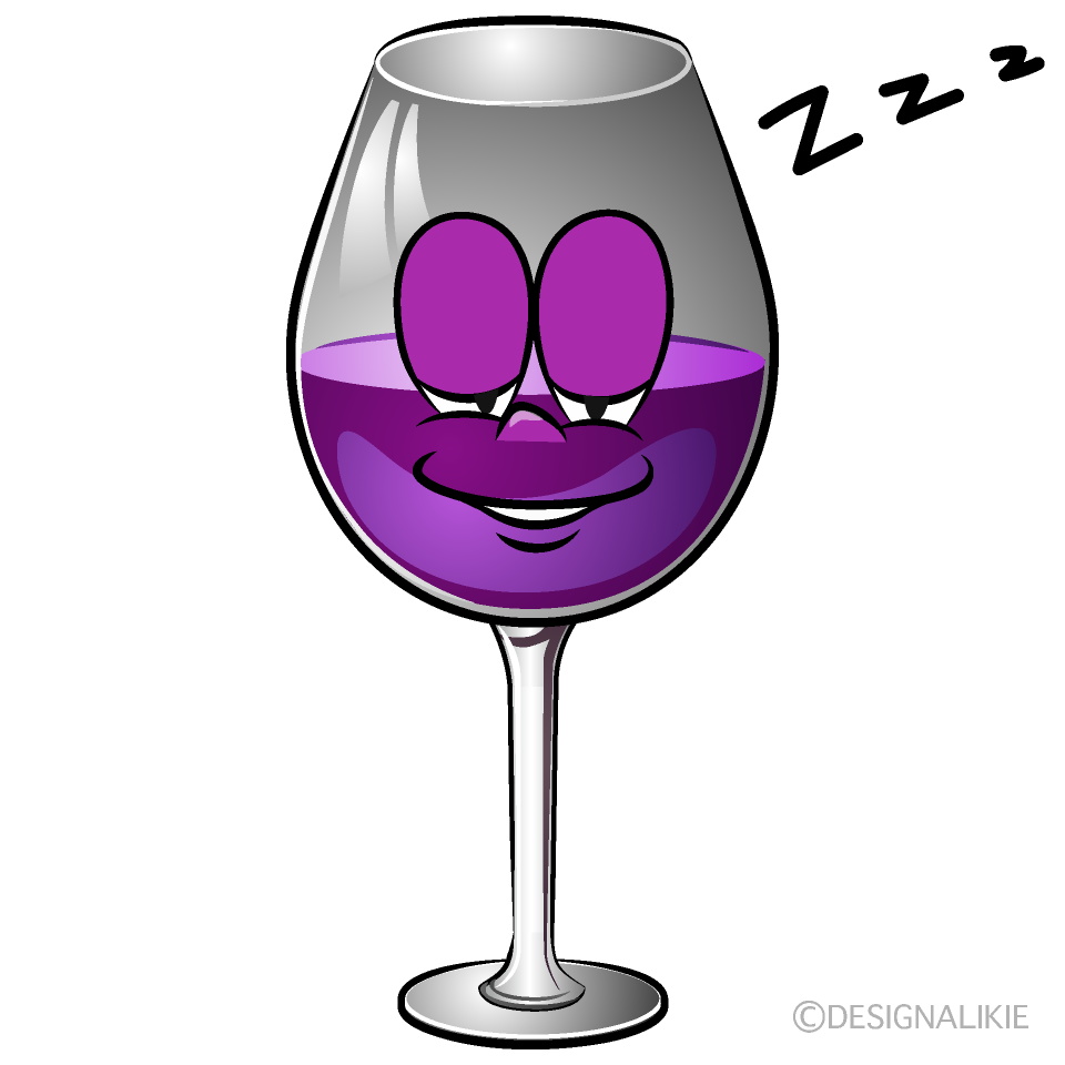 Sleeping Wine Glass Cartoon Character Image