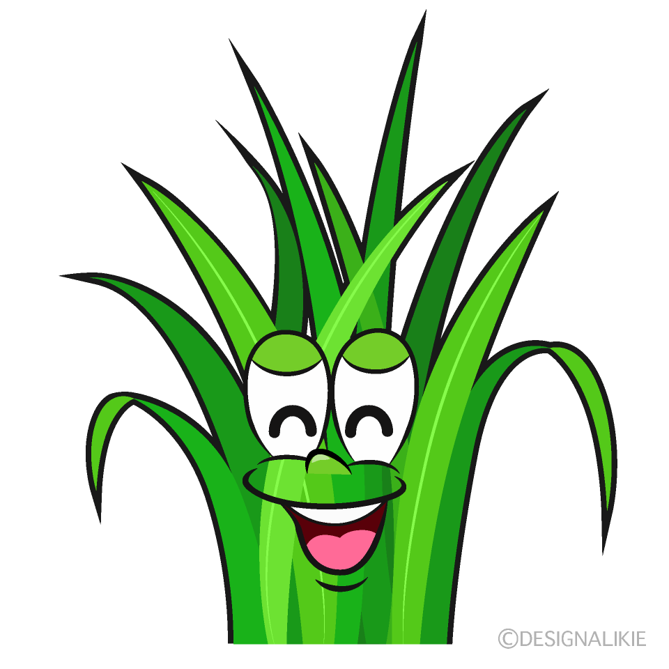 Smiling Grass Cartoon Character Image