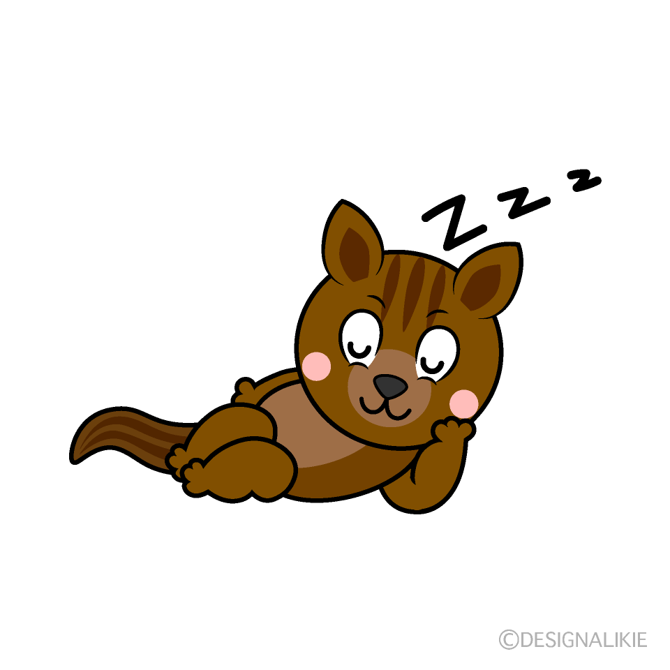 Sleeping Squirrel Cartoon Character Image