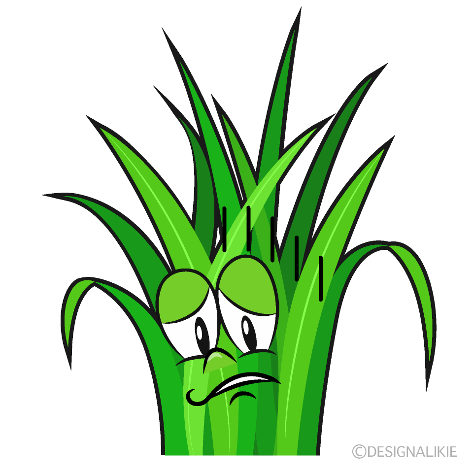 Depressed Grass Cartoon Character Image