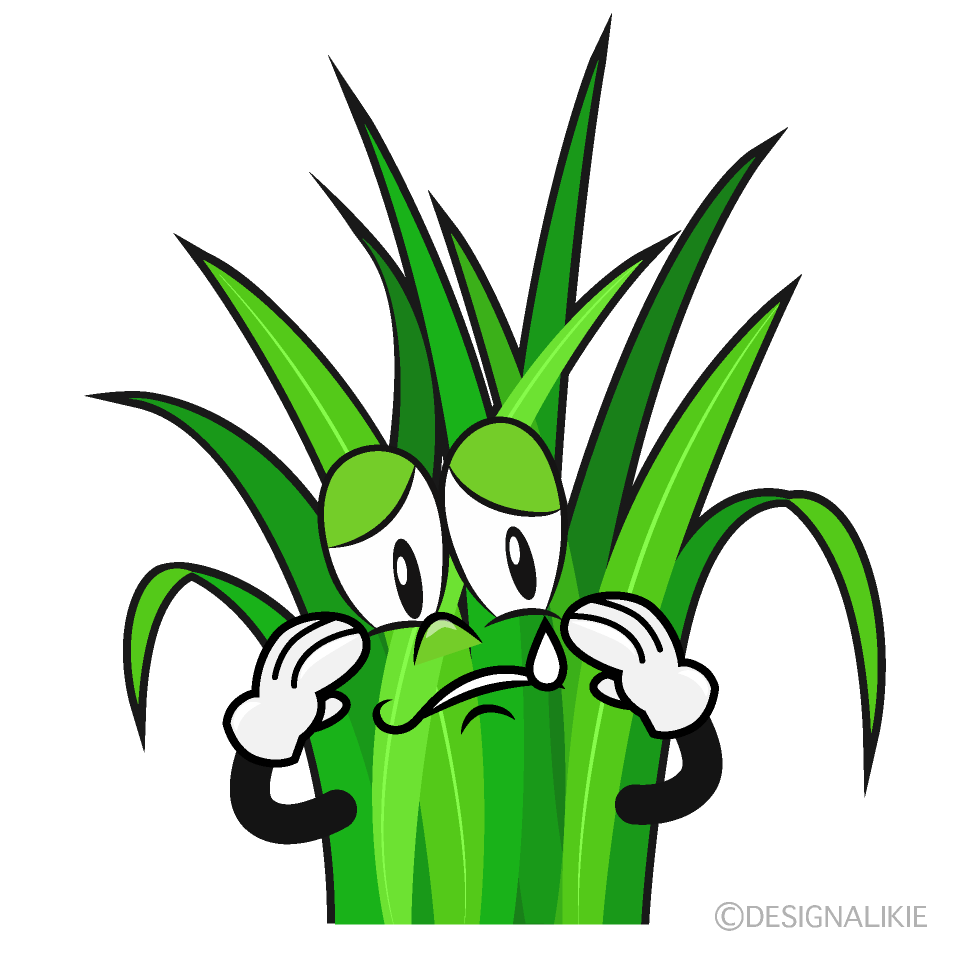Sad Grass Cartoon Character Image
