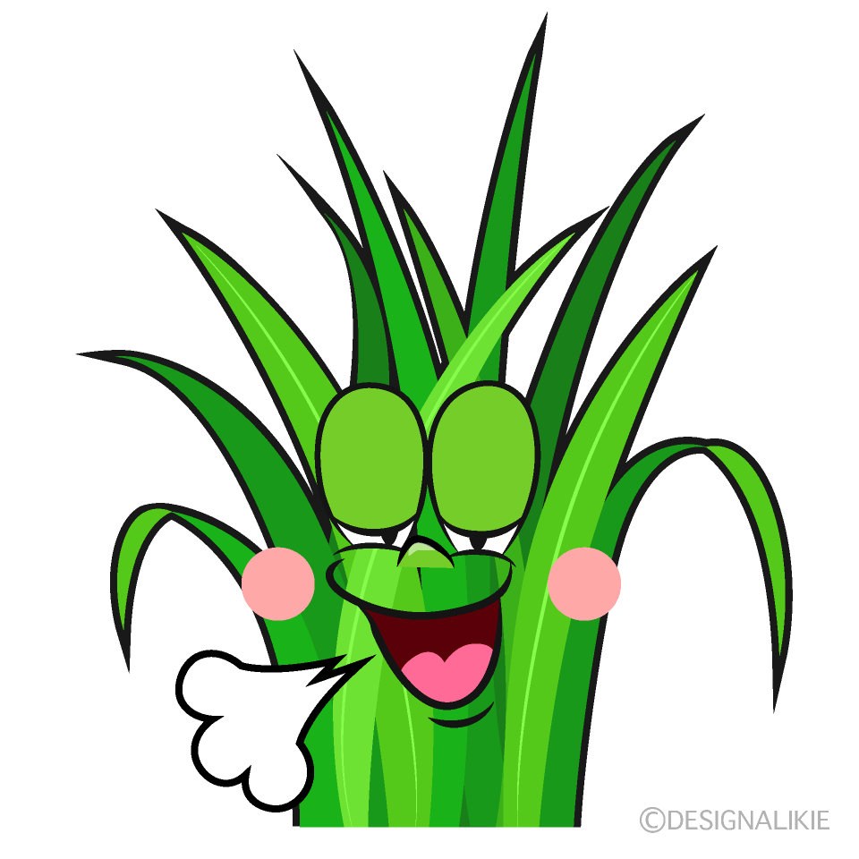 Relaxing Grass Cartoon Character Image