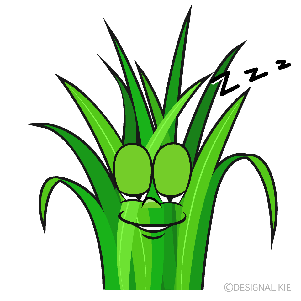 Sleeping Grass Cartoon Character Image