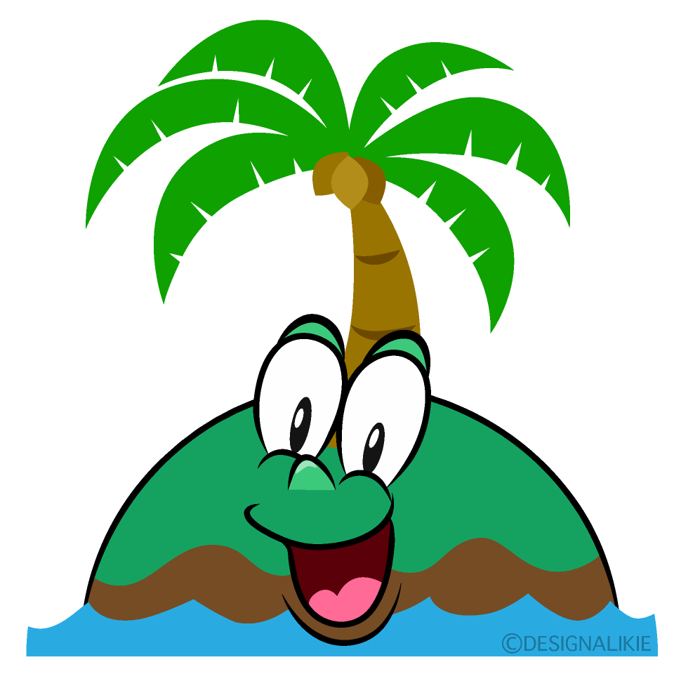 Surprising Palm Island Cartoon Character Image