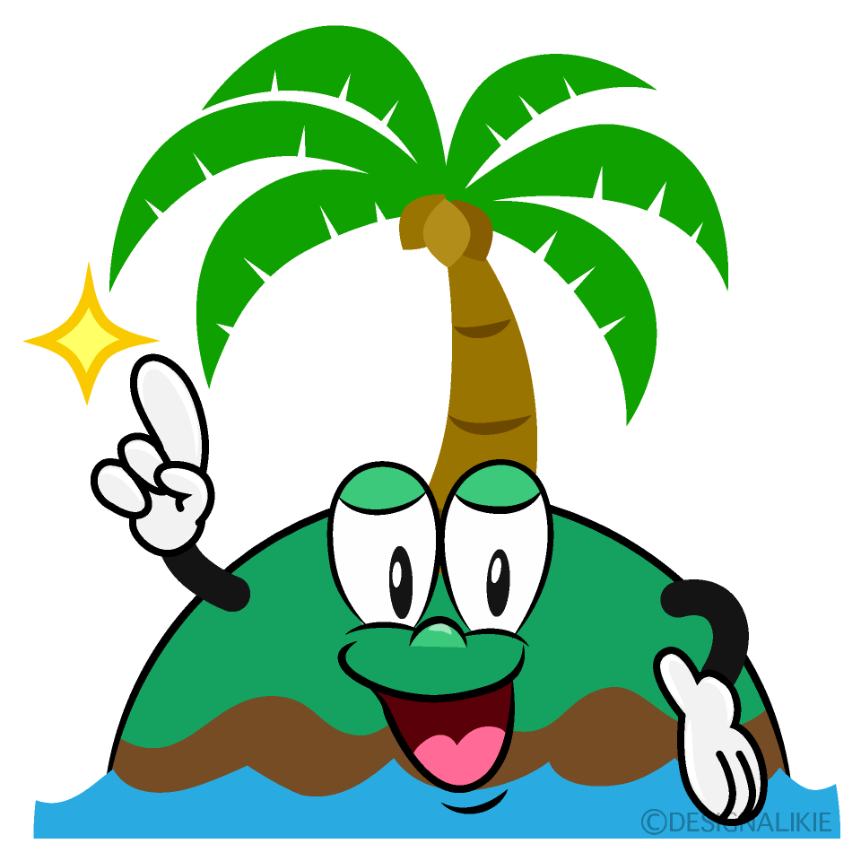 Posing Palm Island Cartoon Character Image