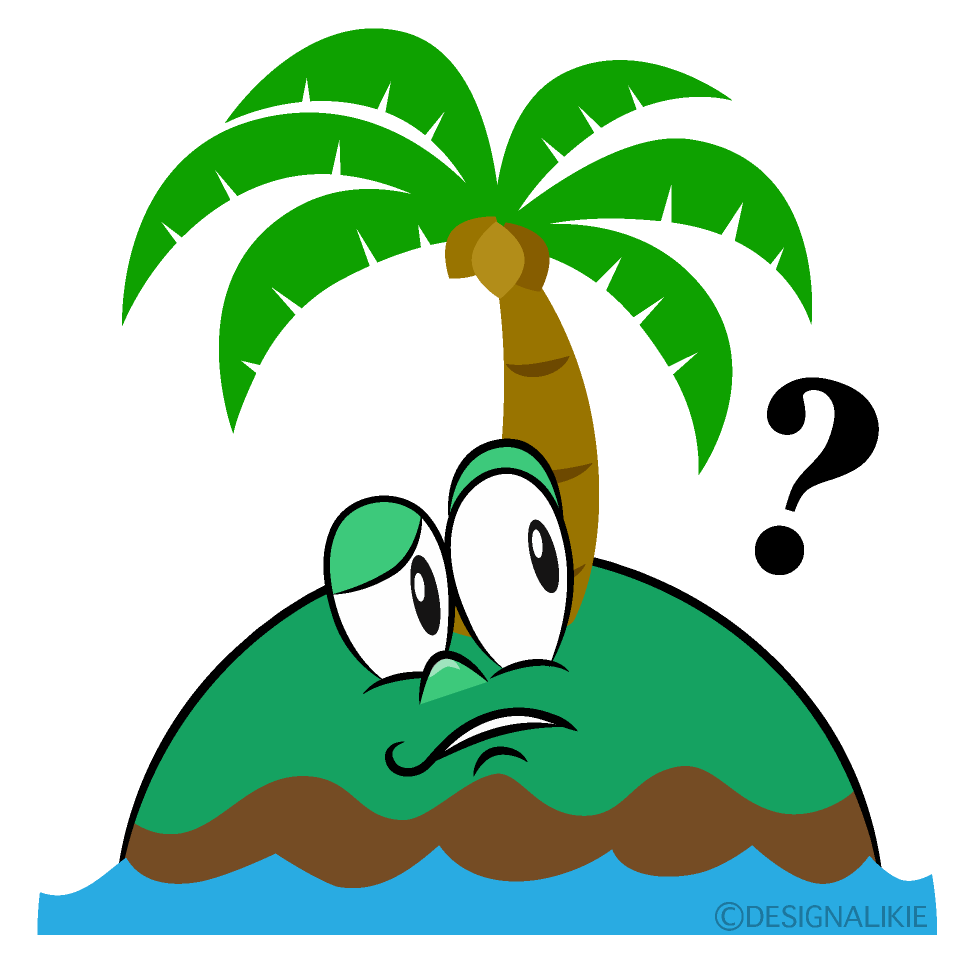 Thinking Palm Island Cartoon Character Image