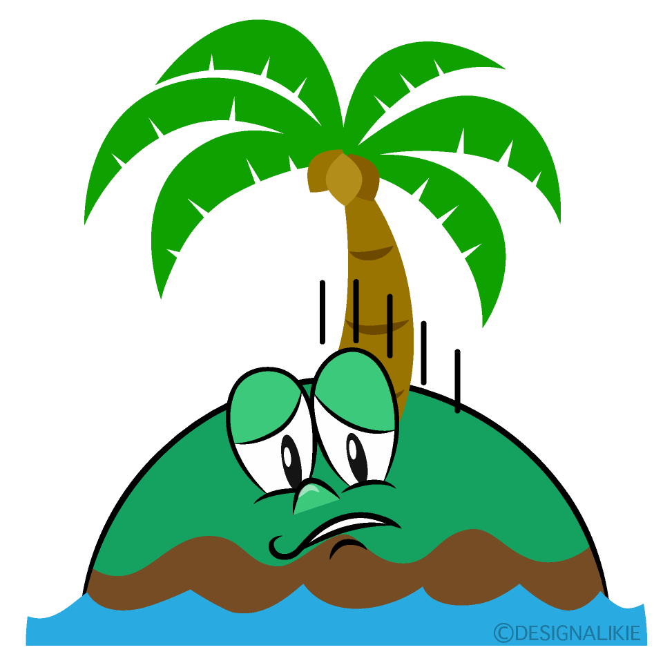 Depressed Palm Island Cartoon Character Image