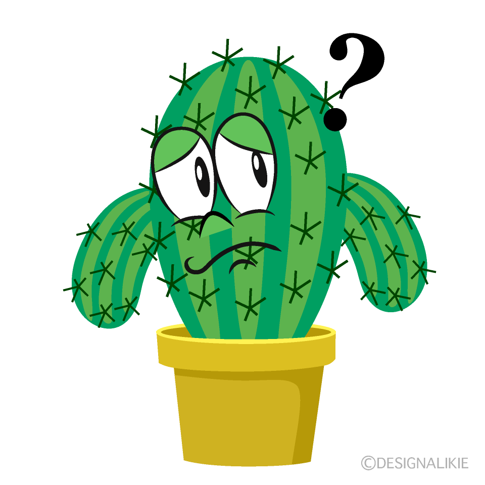 Thinking Foliage Cactus Cartoon Character Image