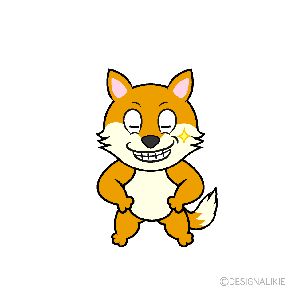 Grinning Fox Cartoon Character Image