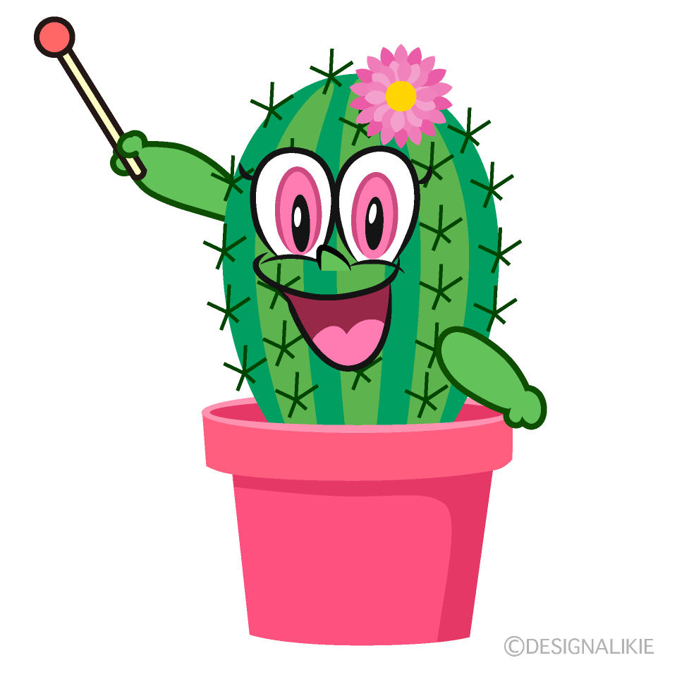 Speaking Girl Cactus Cartoon Character Image