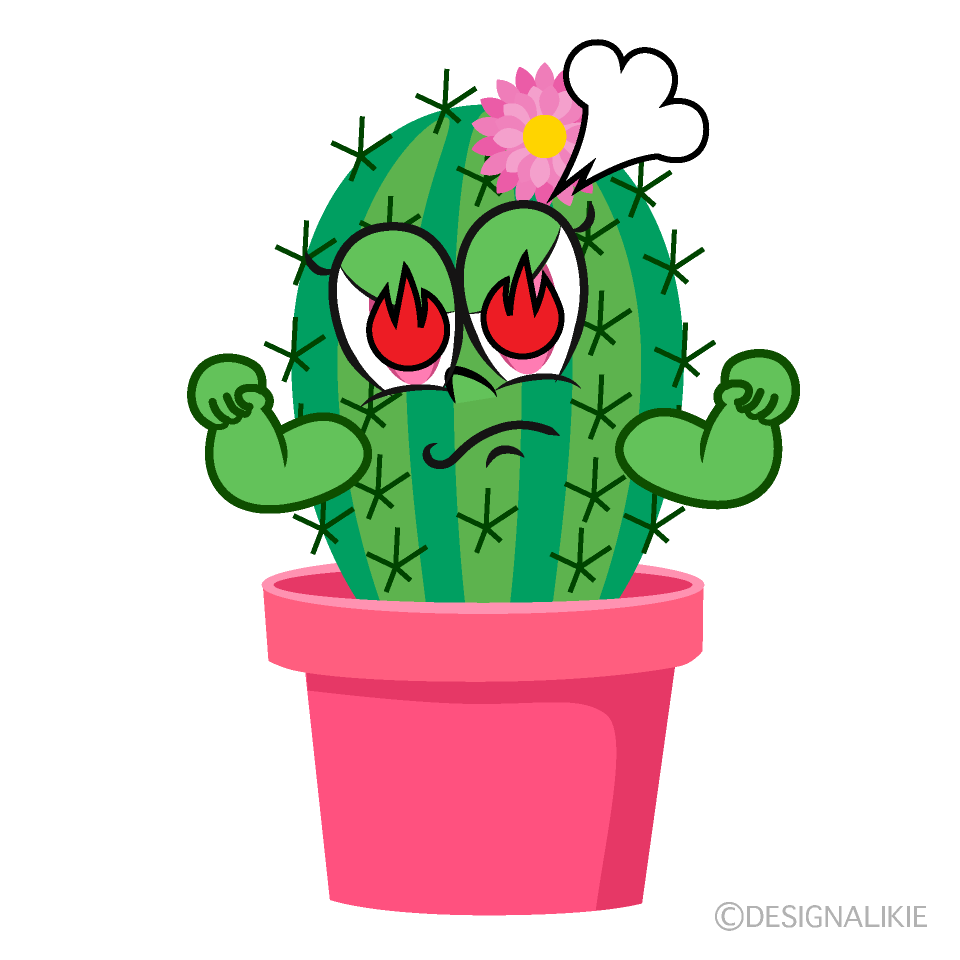 Enthusiasm Girl Cactus Cartoon Character Image