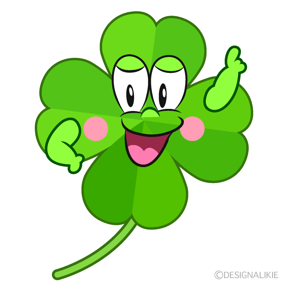 Posing Four Leaf Clover Cartoon Character Image