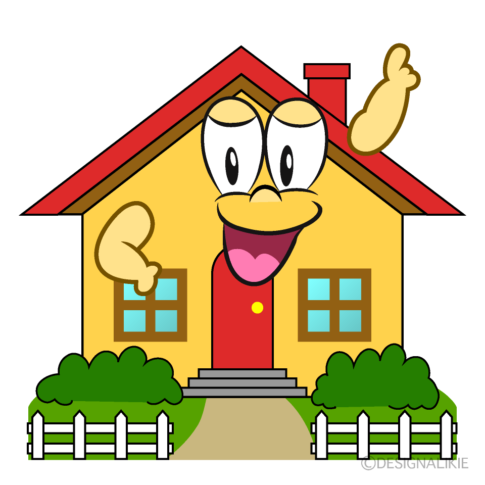 Posing House Cartoon Character Image