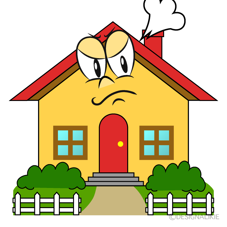 Angry House Cartoon Character Image