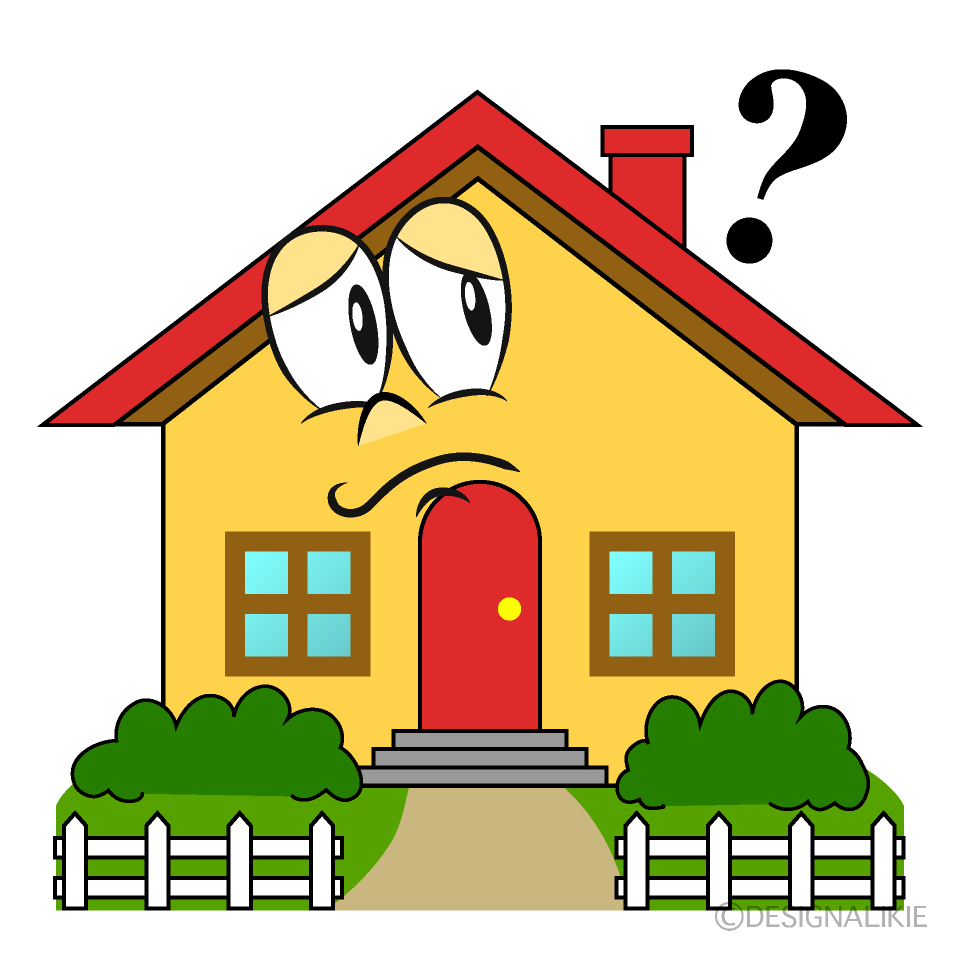 Thinking House Cartoon Character Image