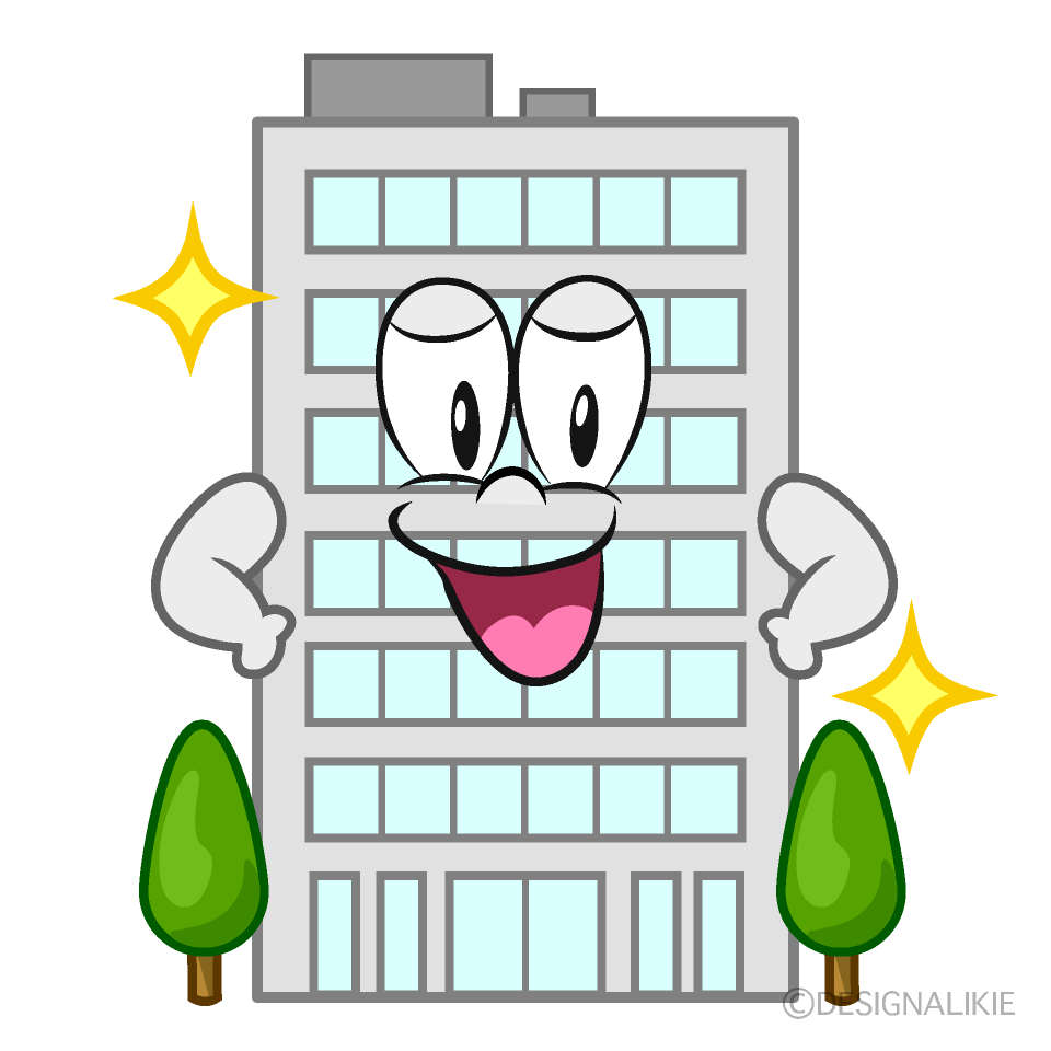 Glitter Building Cartoon Character Image