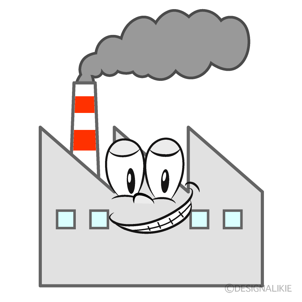 Grinning Factory Cartoon Character Image
