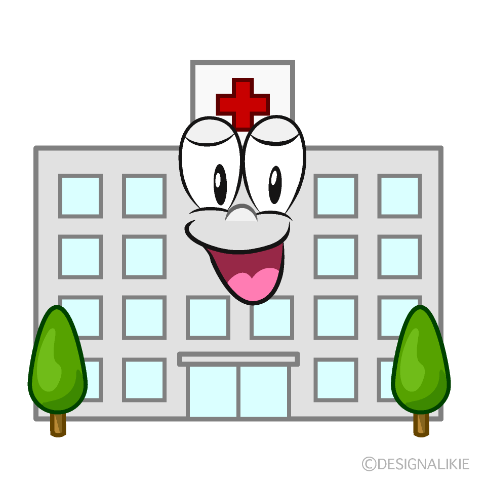 Smiling Hospital Cartoon Character Image