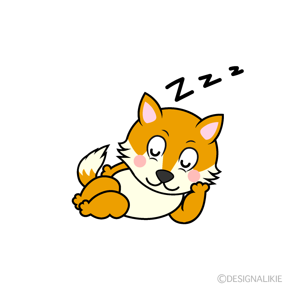 Sleeping Fox Cartoon Character Image