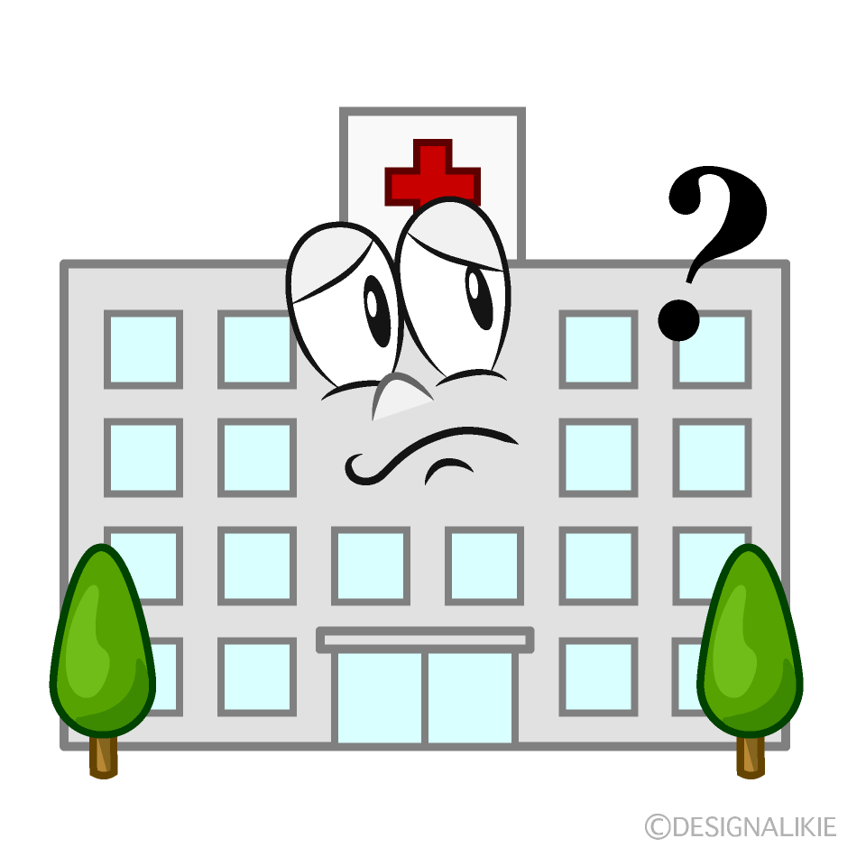 Thinking Hospital Cartoon Character Image