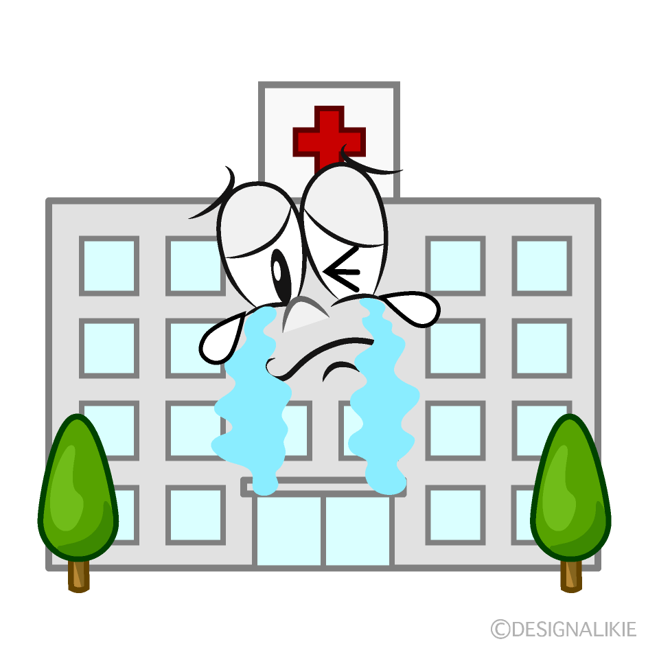 Crying Hospital Cartoon Character Image