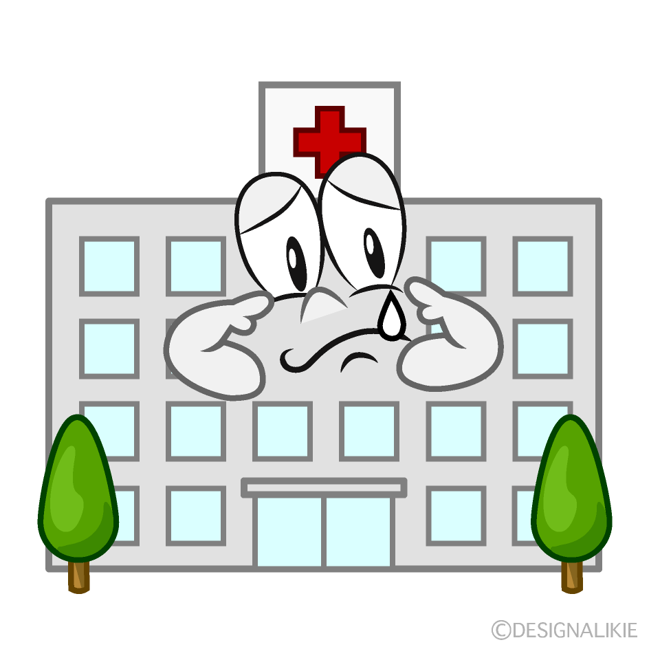 Sad Hospital Cartoon Character Image