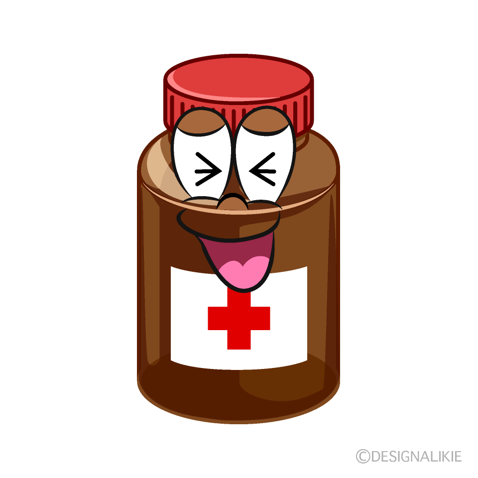 Laughing Medicine Bottle Cartoon Character Image