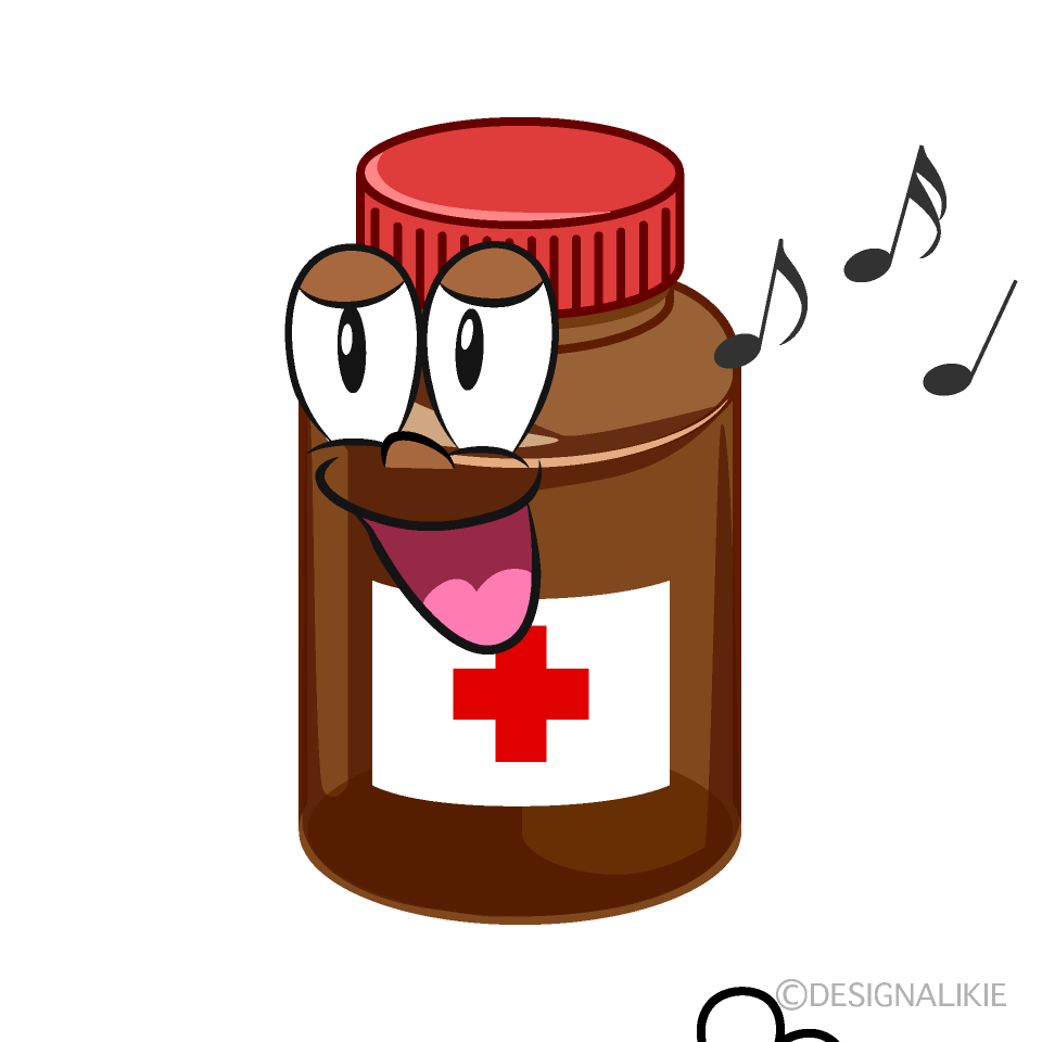 Singing Medicine Bottle Cartoon Character Image