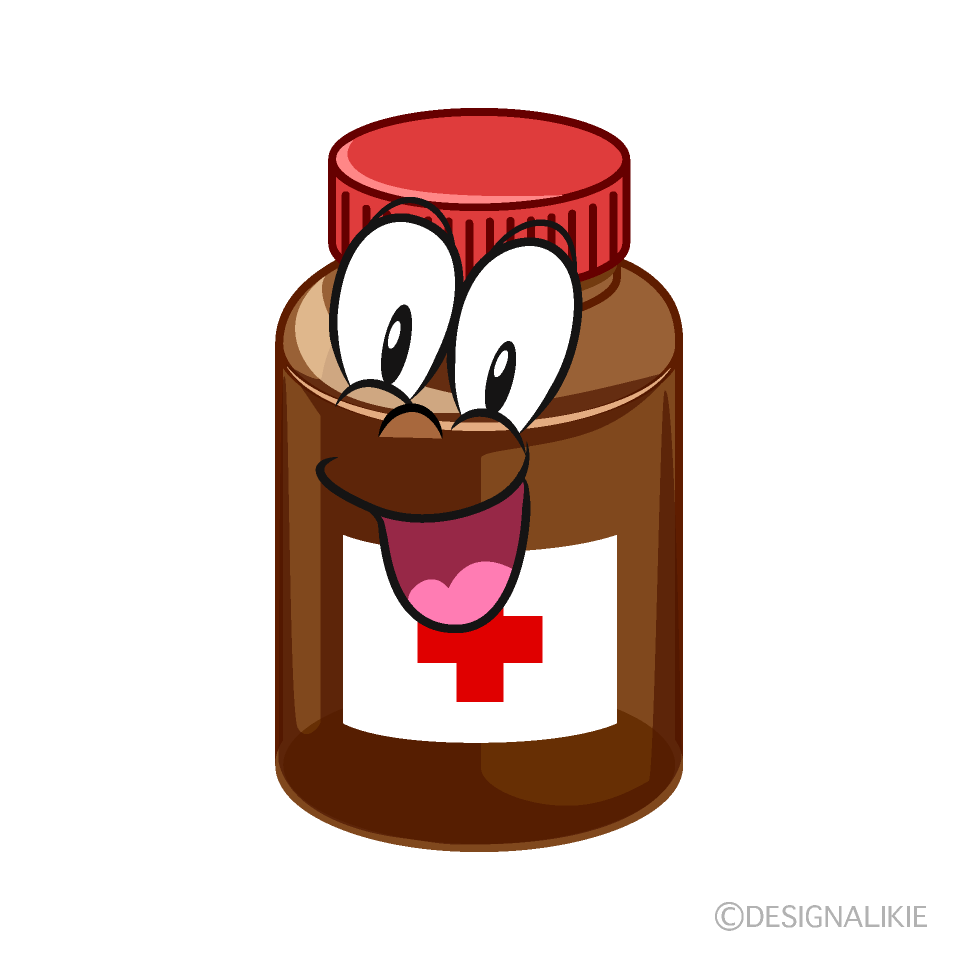 Surprising Medicine Bottle Cartoon Character Image