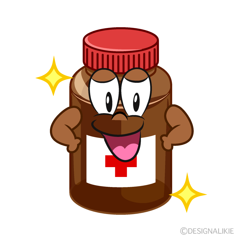 Glitter Medicine Bottle Cartoon Character Image