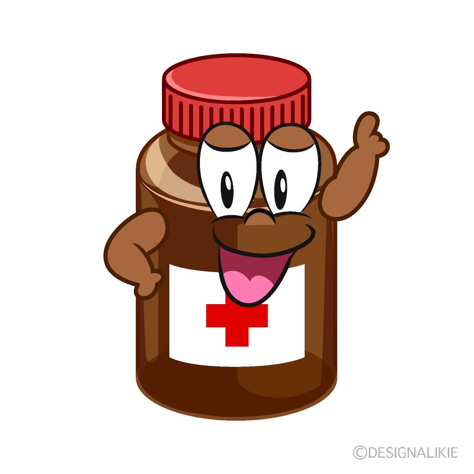 Posing Medicine Bottle Cartoon Character Image